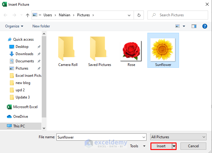 Selecting Picture for Shape Fill