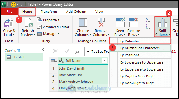 Split Column in Excel - ExcelDemy