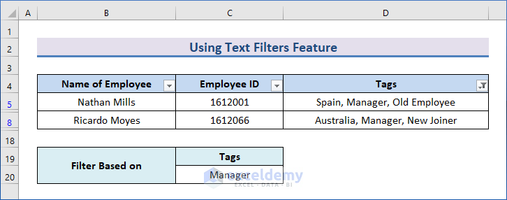 Show tags in output cell 