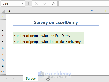 Outline for taking the survey on ExcelDemy
