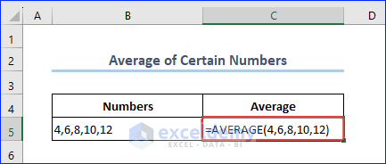 AVERAGE Function for Certain Numbers