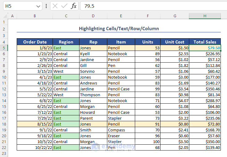 How to Highlight in Excel