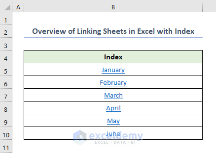 Overview of Linking Sheets in Excel with Index