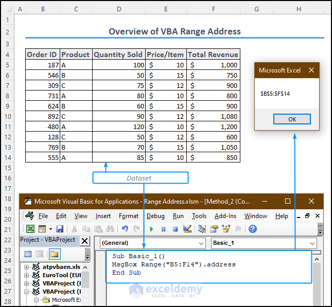 overview image of Excel vba range address