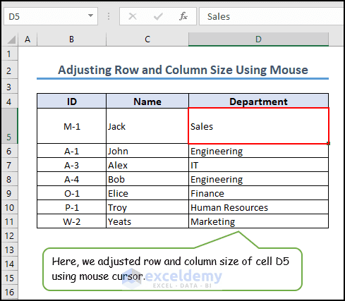 Data Rates Cell Sizing Excel Cell Size (Change and Adjust) - ExcelDemy