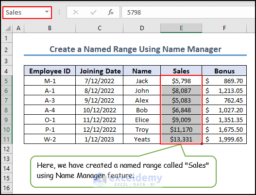 1- overview image of name manager in Excel