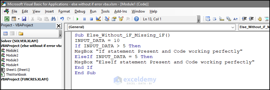 Else if without if error due to missing if
