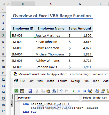 Overview of Excel VBA Range Function