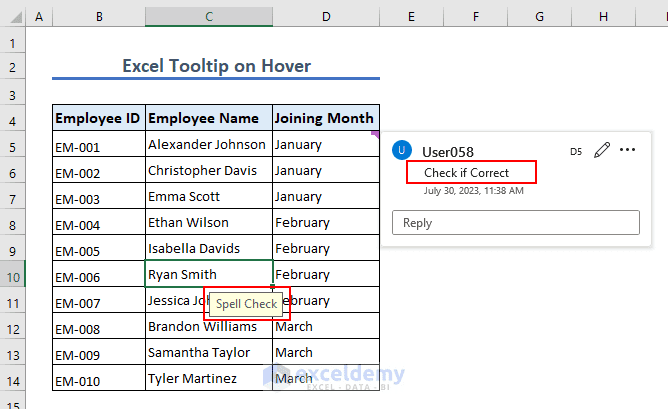 How to Insert the Excel Tooltip on Hover - 3 Examples - ExcelDemy