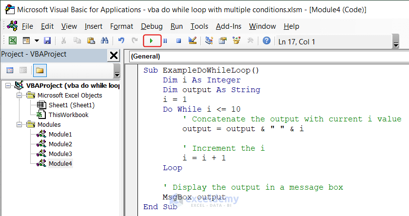 Applying VBA Do While loop code with a single condition