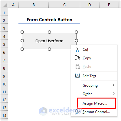 Assign Macro to the Button