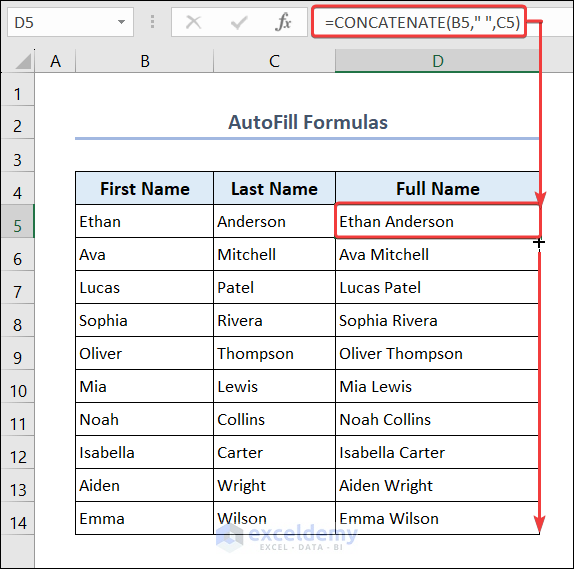 AutoFill Formulas