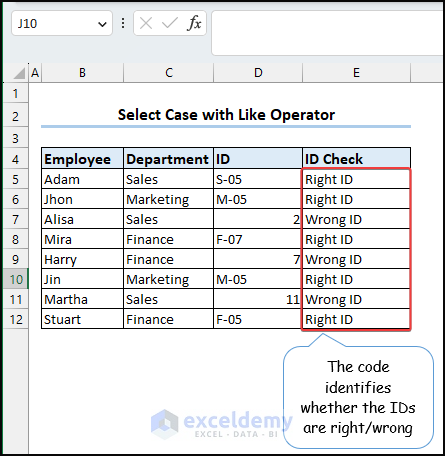 Select Case with Like Operator
