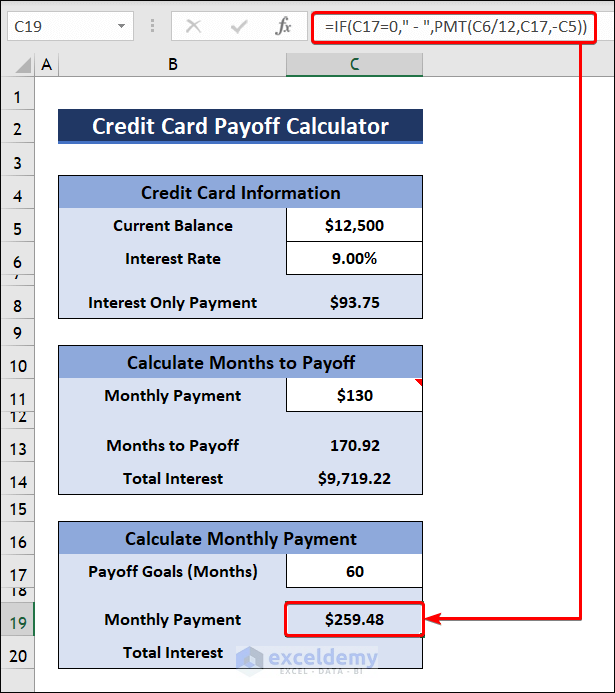 Calculate Monthly Payment