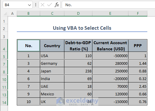 Using VBA to Select Visible Cells