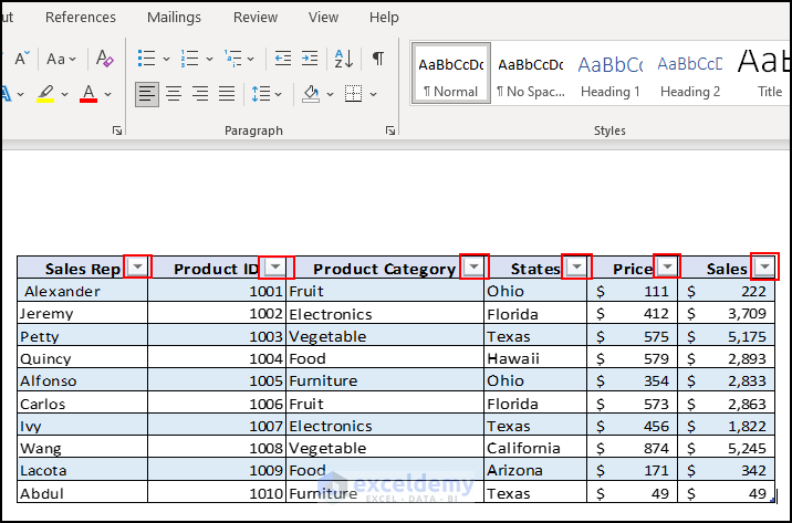 11- creating Excel and merge cells into word document