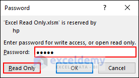 11- giving password to modify and clicking read only option