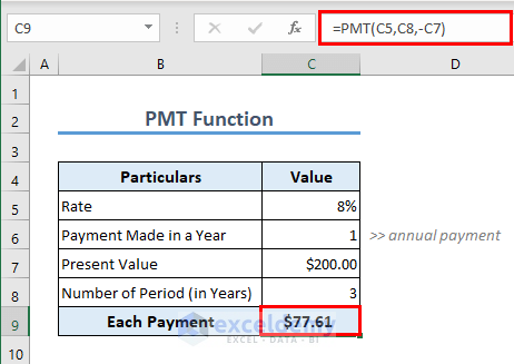Application of PMT function