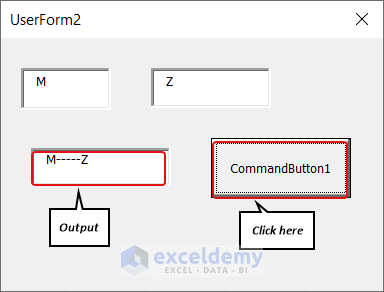 Output of UserForm2