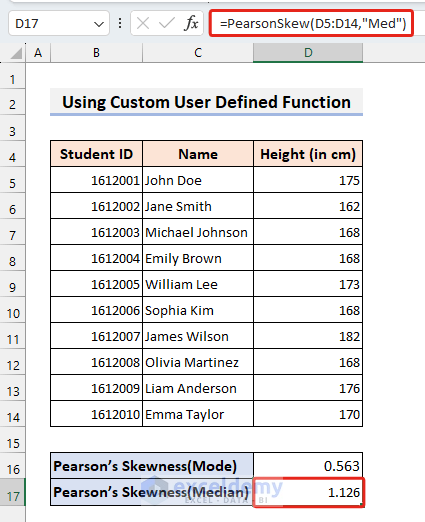 Applying Custom Function to Calculate Pearson’s Coefficient of Skewness(Median)
