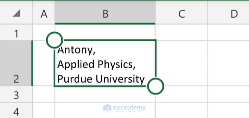 New line in Excel on Android