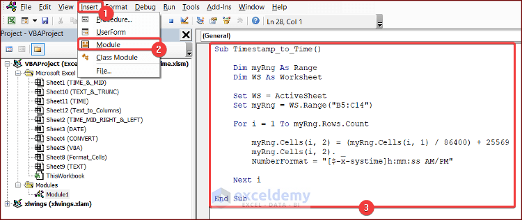 Inserting Code into VBA Editor Module