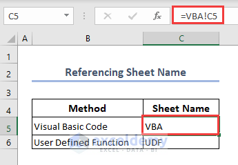 Referencing sheet name