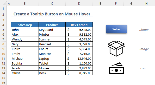 tooltip button on mouse hover final output