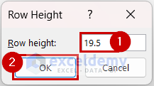 Changing Row Height
