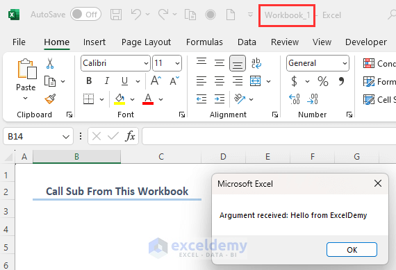 Closed workbook opened and message box pops-up on screen