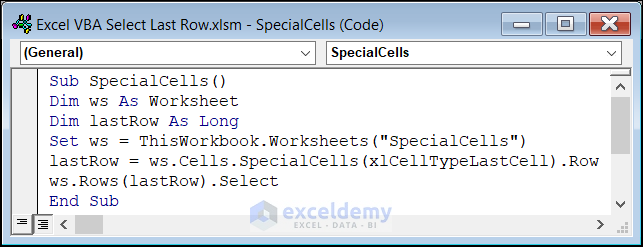 VBA Code with SpecialCells Property