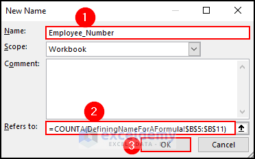 15- specifying formula and name in the new name dialog box