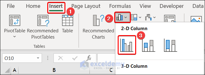 Insert Column Chart