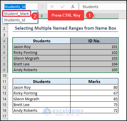 Selecting Multiple Named Ranges