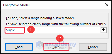 Selecting a Cell and clicking Save
