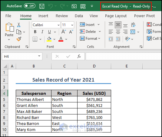 17- Excel file opened as read-only after running the VBA macro