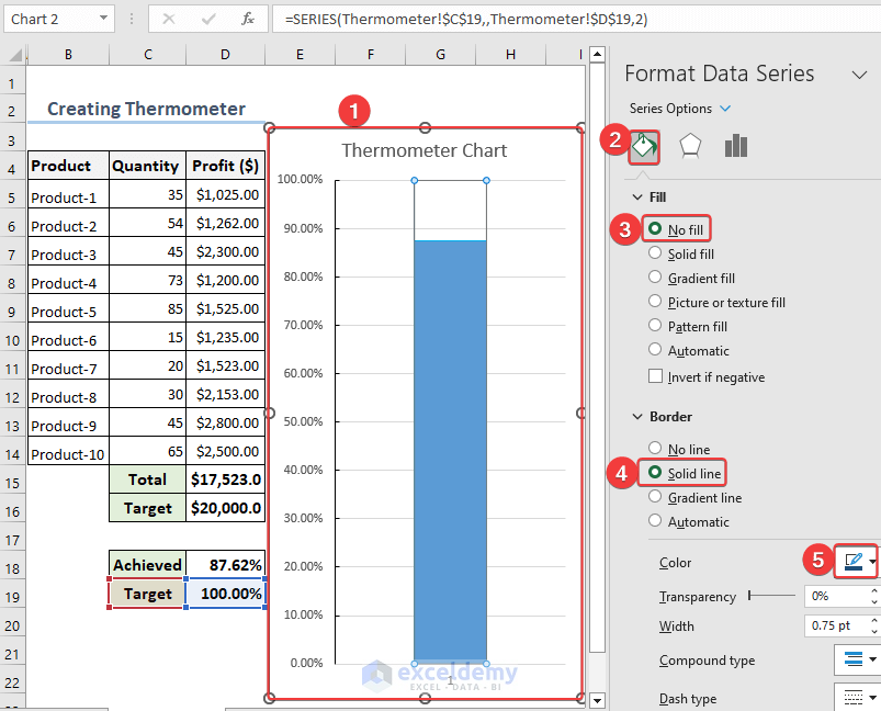 Formatting Data Series sidebar