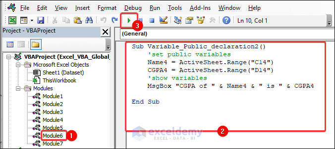VBA Code Accessing Global Variables from Different Module
