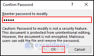 17- re-type the password to modify the file