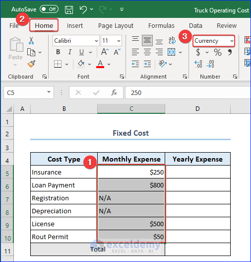 Changing Data Types of Monthly Expense