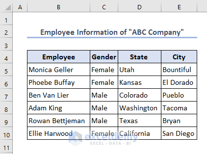 Dataset of ABC Company
