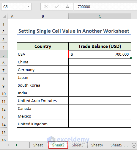 Excel VBA Set Cell Value in Another Worksheet