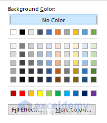 color palette in Excel