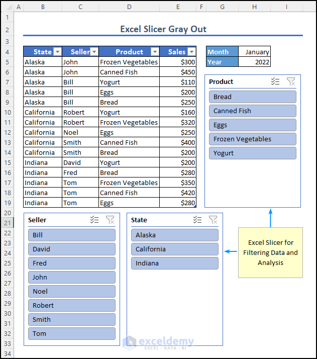 excel slicer use and function