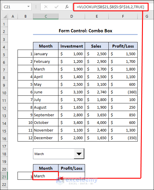 VLOOKUP formula to get month