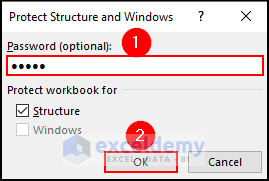 20- entering password in Protect Structure and Windows dialog box