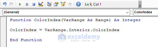 using code to extract font color index in Excel