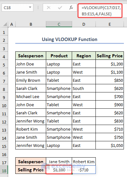 Formula of VLOOKUP function to get multiple lookup values