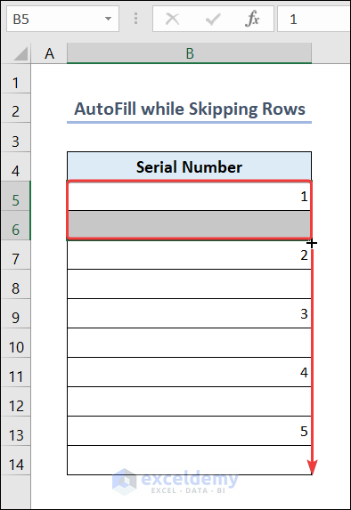 AutoFill while Skipping Rows