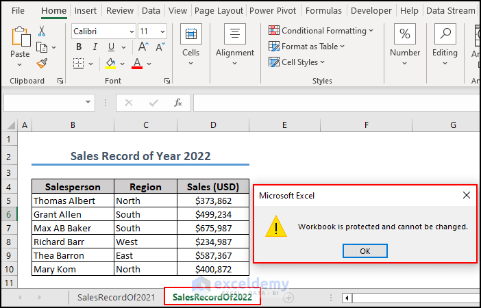 22- verifying after protecting structure of an Excel workbook